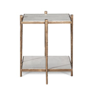 REN END TABLE CLOUD -  MARBLE & REFINED BRASS