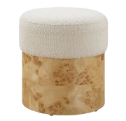 Swirls Ottoman in Textured Ivory
