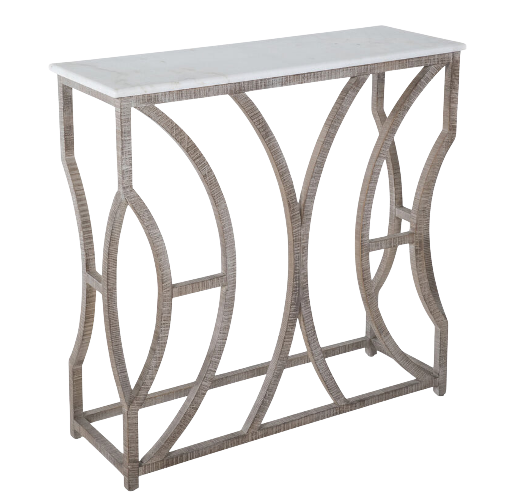 Helen Oak Marble Console Table
