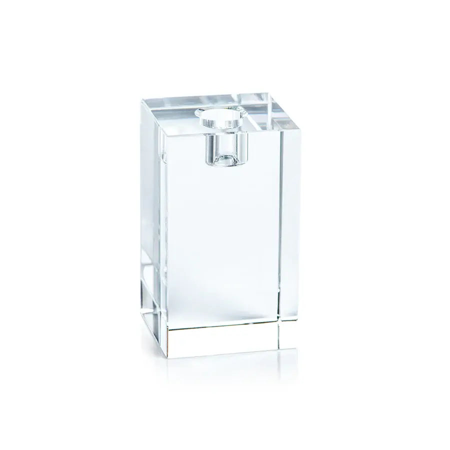 SQUARE CRYSTAL GLASS TAPER HOLDER