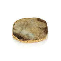 AGATE MARBLE GLASS COASTER -BROWN