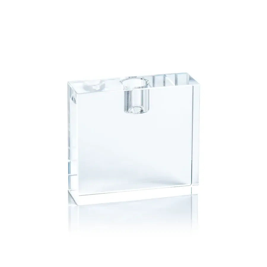 RECTANGULAR CRYSTAL GLASS TAPER HOLDER