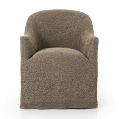 COVE DINING CHAIR WITH CASTERS-COFFEE