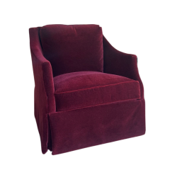 Cameron Cabernet Mohair Swivel Glider