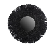 Cade Angled Brush Edge Braided Seagrass Mirror, Black