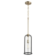 Quorum - 307-6980 - One Light Pendant - Espy - Textured Black|Aged Brass