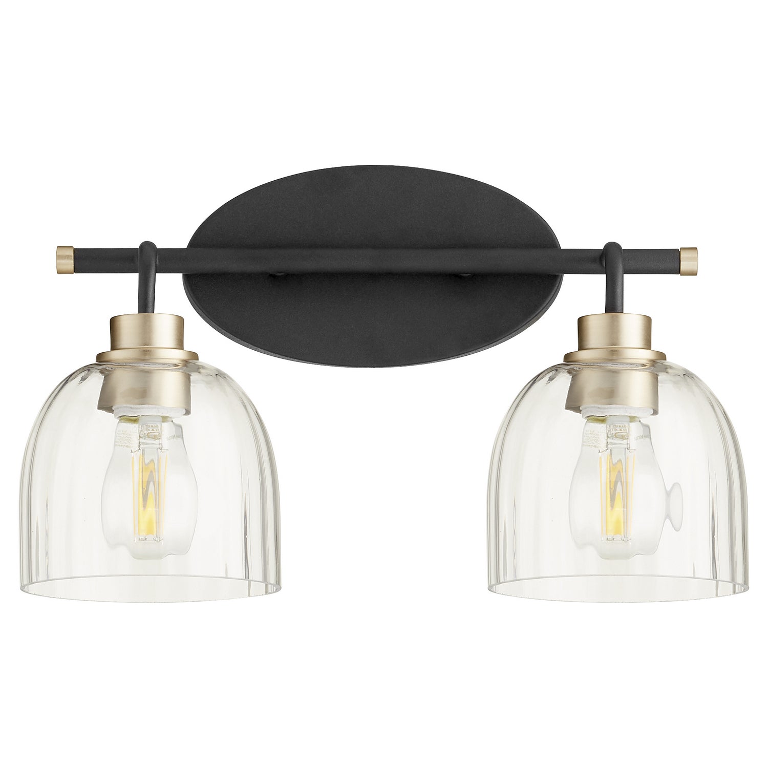 Quorum - 507-2-6980 - Two Light Vanity - Espy - Textured Black|Aged Brass