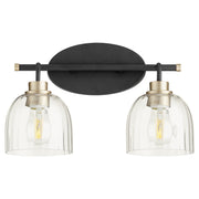 Quorum - 507-2-6980 - Two Light Vanity - Espy - Textured Black|Aged Brass