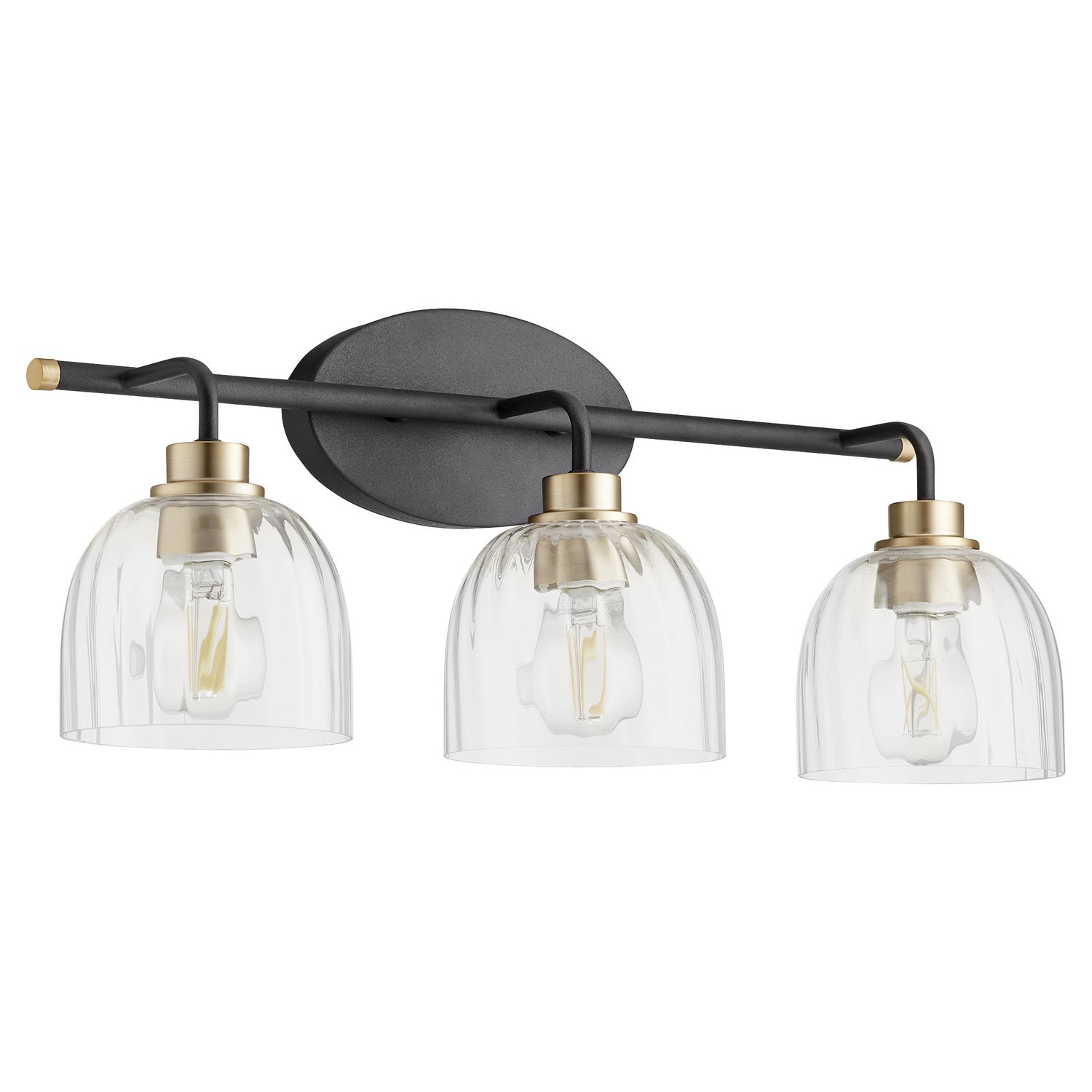Quorum - 507-3-6980 - Three Light Vanity - Espy - Textured Black|Aged Brass
