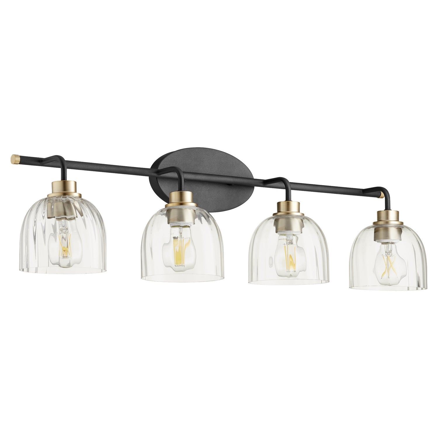 Quorum - 507-4-6980 - Four Light Vanity - Espy - Textured Black|Aged Brass