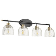 Quorum - 507-4-6980 - Four Light Vanity - Espy - Textured Black|Aged Brass