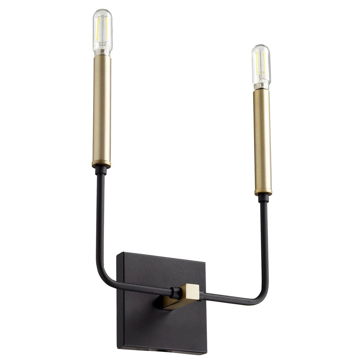 Quorum - 531-2-6980 - Two Light Wall Mount - Lacy - Textured Black|Aged Brass