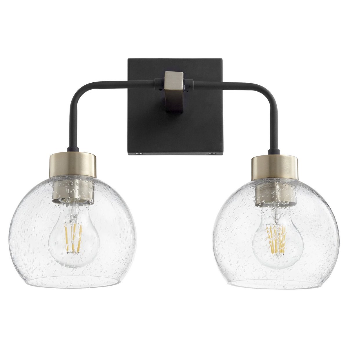 Quorum - 532-2-6980 - Two Light Vanity - Lacy - Textured Black|Aged Brass