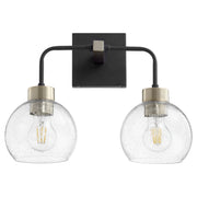 Quorum - 532-2-6980 - Two Light Vanity - Lacy - Textured Black|Aged Brass