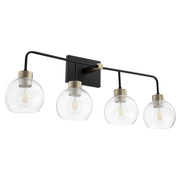 Quorum - 532-4-6980 - Four Light Vanity - Lacy - Textured Black|Aged Brass