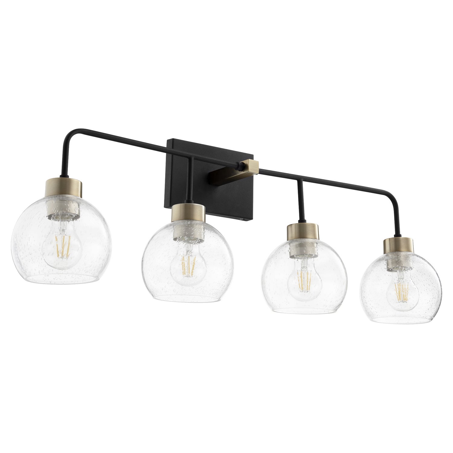 Quorum - 532-4-6980 - Four Light Vanity - Lacy - Textured Black|Aged Brass
