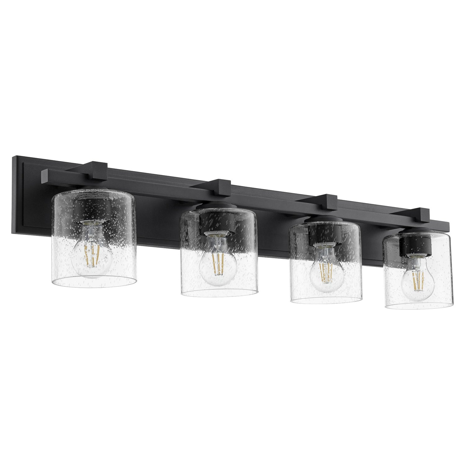 Quorum - 5369-4-269 - Four Light Vanity - Kaplan - Textured Black|Clear Seeded