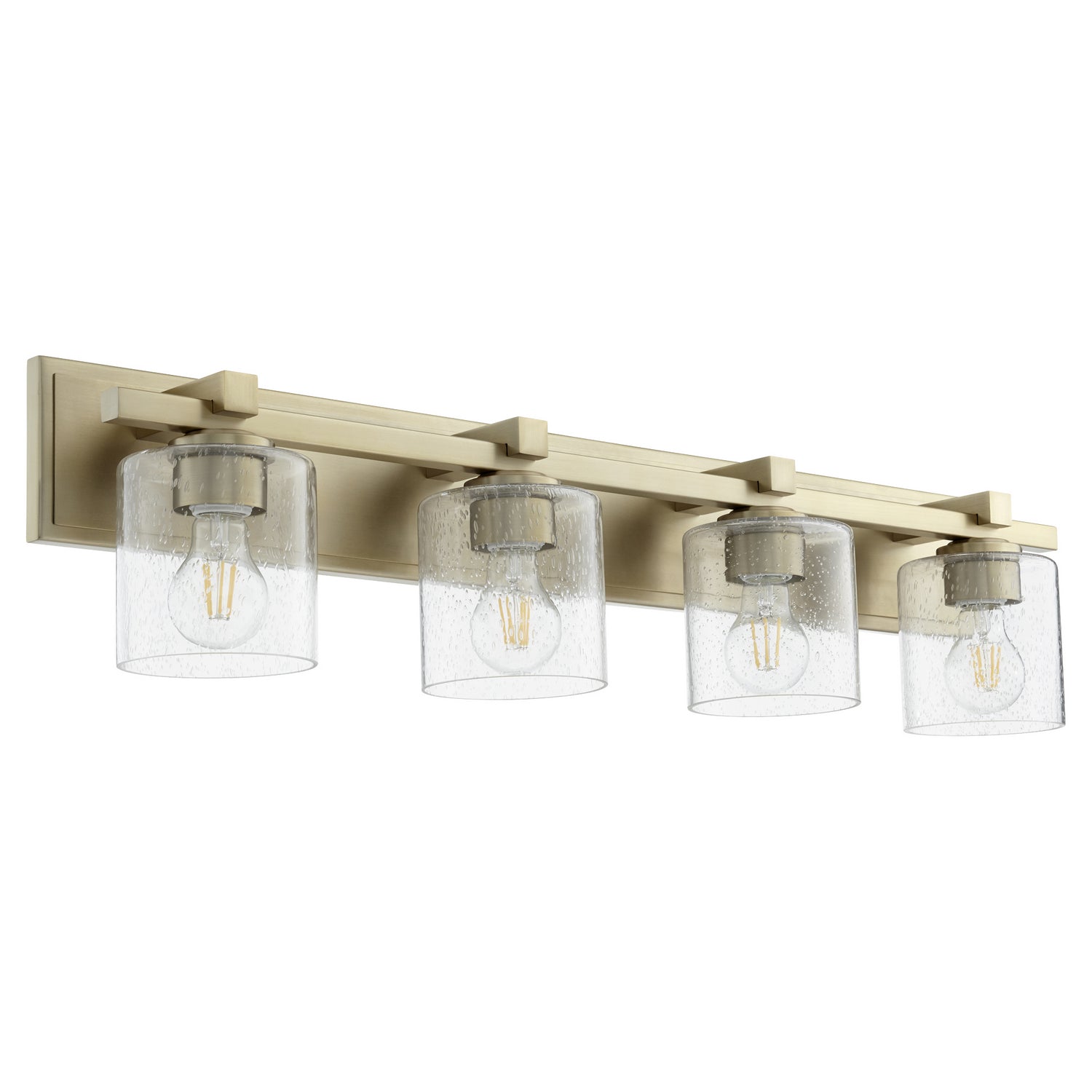 Quorum - 5369-4-280 - Four Light Vanity - Kaplan - Aged Brass|Clear Seeded