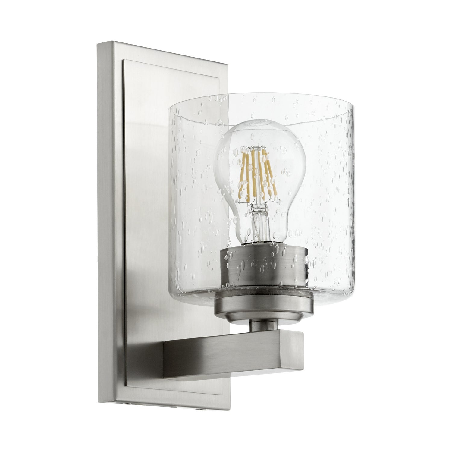 Quorum - 5669-1-265 - One Light Wall Mount - KAPLAN - Satin Nickel|Clear Seeded