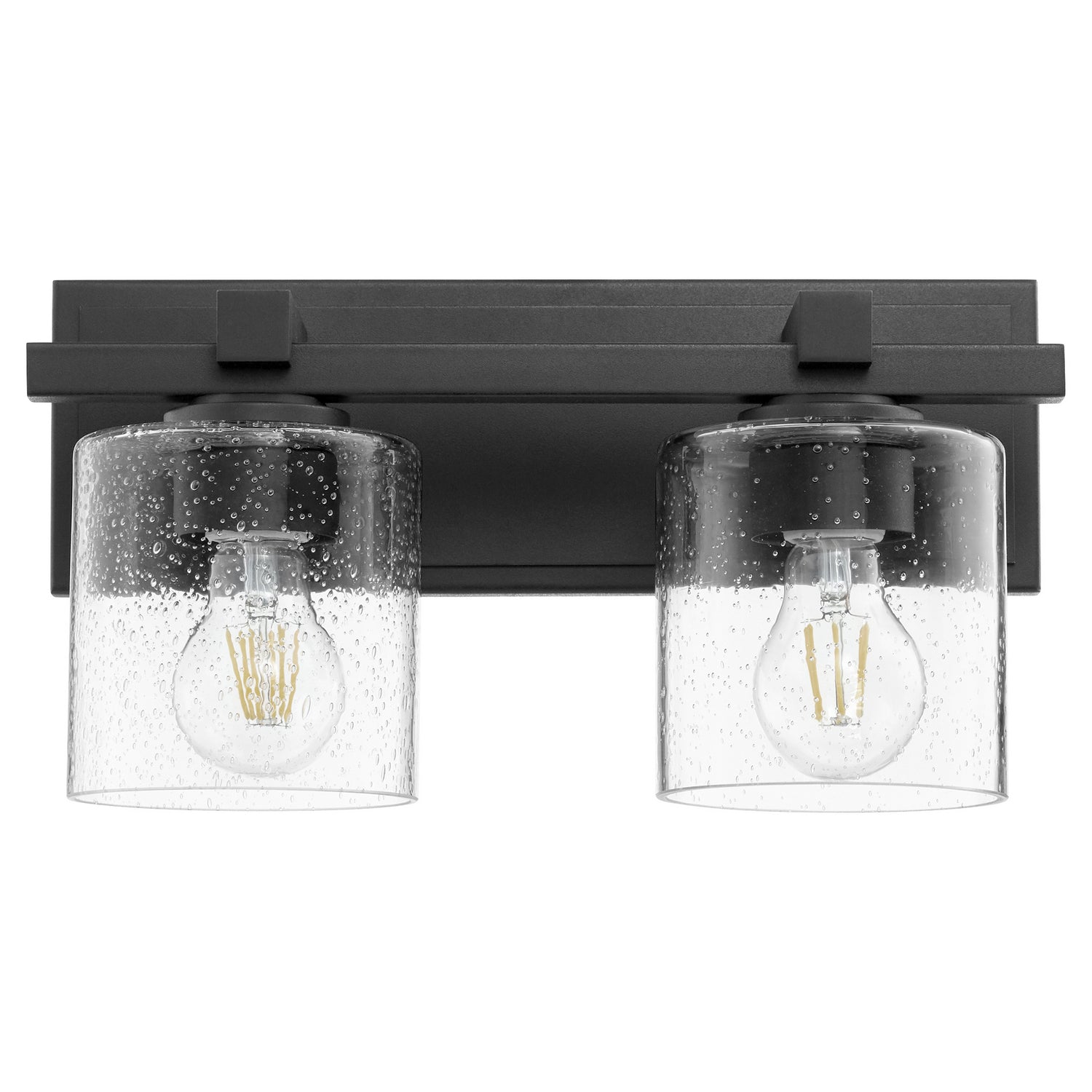 Quorum - 5669-2-269 - Two Light Wall Mount - KAPLAN - Textured Black|Clear Seeded