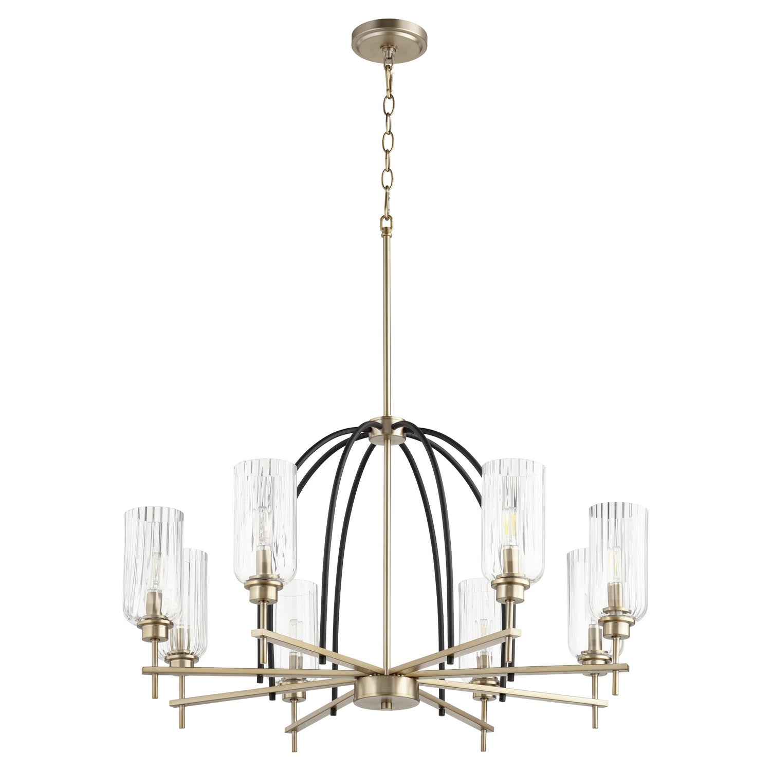 Quorum - 607-8-6980 - Eight Light Chandelier - Espy - Textured Black|Aged Brass