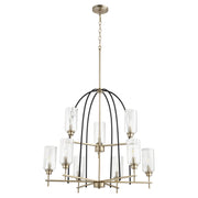 Quorum - 607-9-6980 - Nine Light Chandelier - Espy - Textured Black|Aged Brass