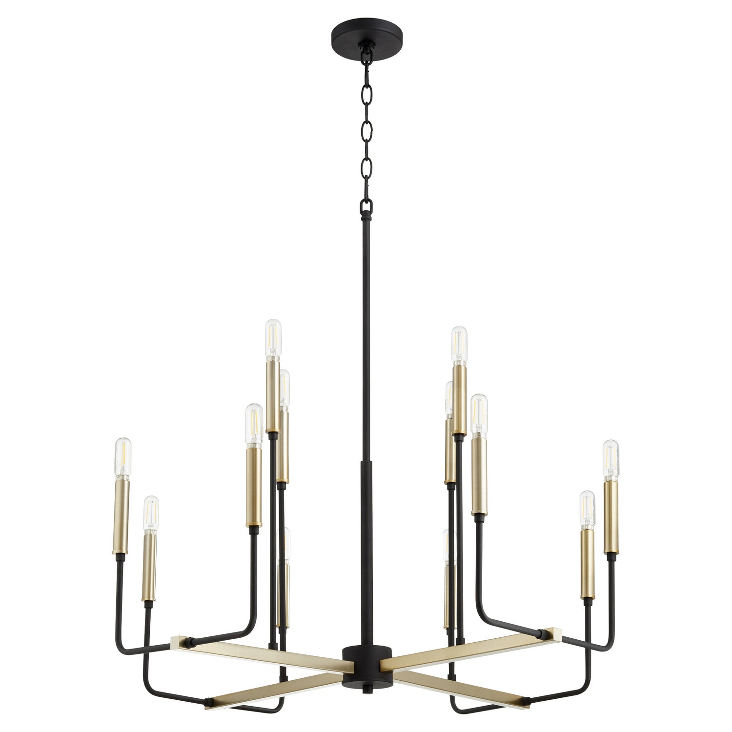 Quorum - 631-126980 - 12 Light Chandelier - Lacy - Textured Black|Aged Brass