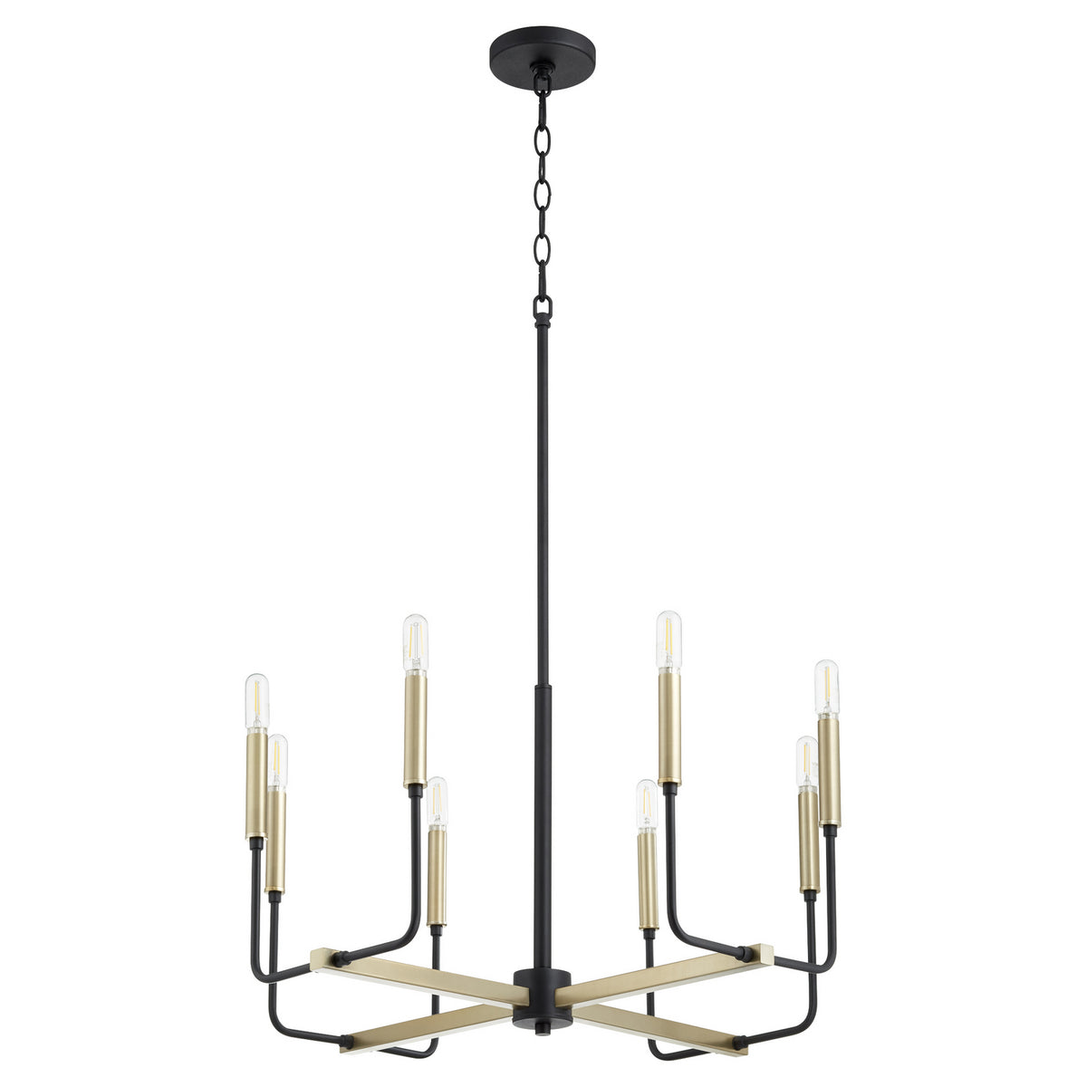 Quorum - 631-8-6980 - Eight Light Chandelier - Lacy - Textured Black|Aged Brass