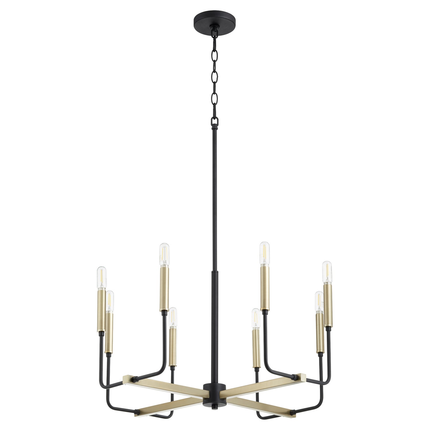 Quorum - 631-8-6980 - Eight Light Chandelier - Lacy - Textured Black|Aged Brass