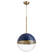 Quorum - 83-12-3280 - One Light Pendant - Sphere Pendants - Blue|Aged Brass