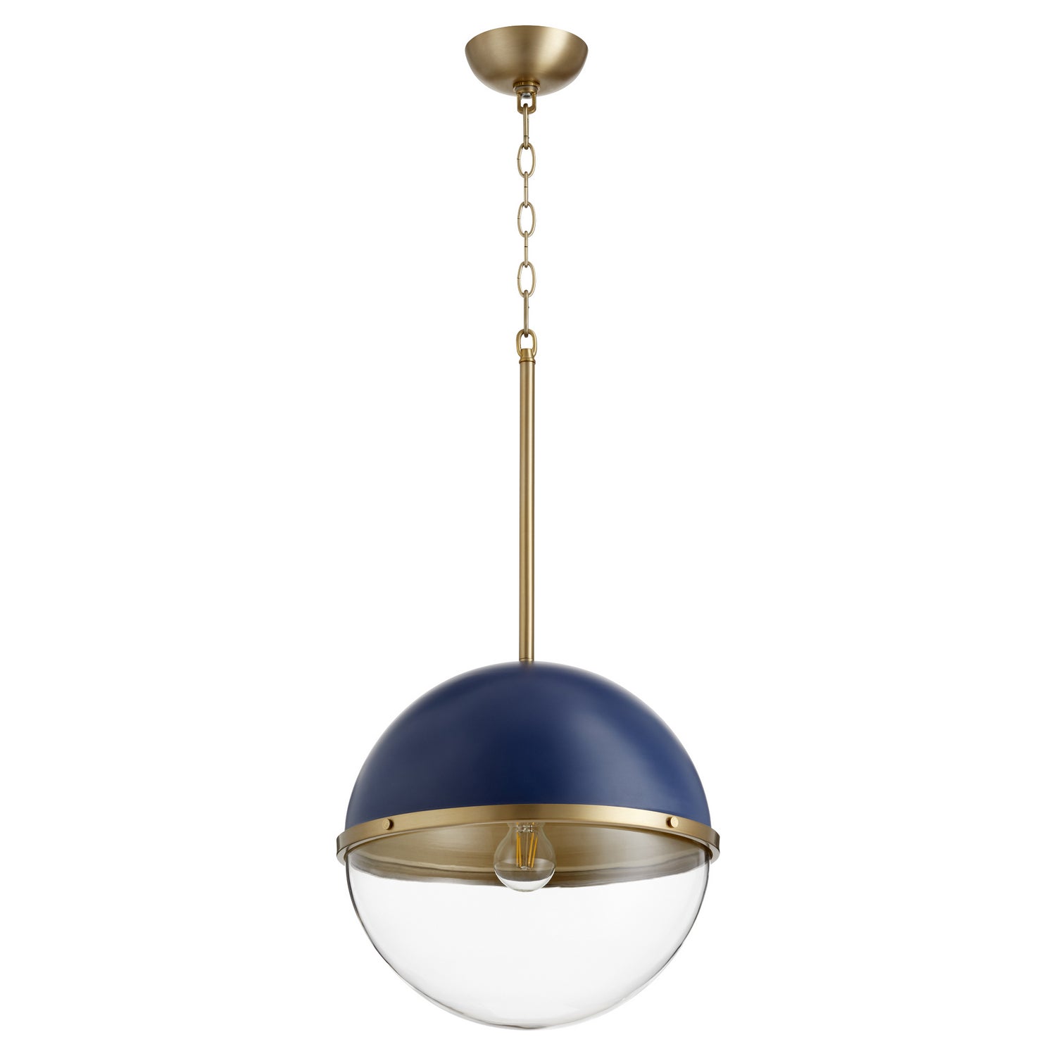 Quorum - 83-12-3280 - One Light Pendant - Sphere Pendants - Blue|Aged Brass