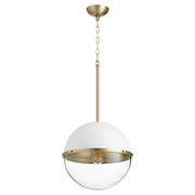 Quorum - 83-14-0880 - One Light Pendant - Sphere Pendants - Studio White|Aged Brass
