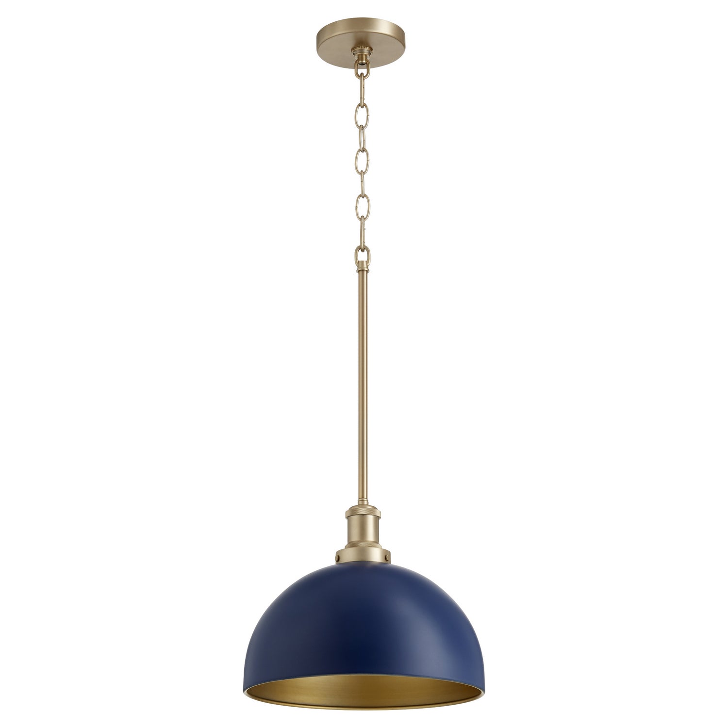 Quorum - 876-3280 - One Light Pendant - 876 Dome Pendants - Blue|Aged Brass