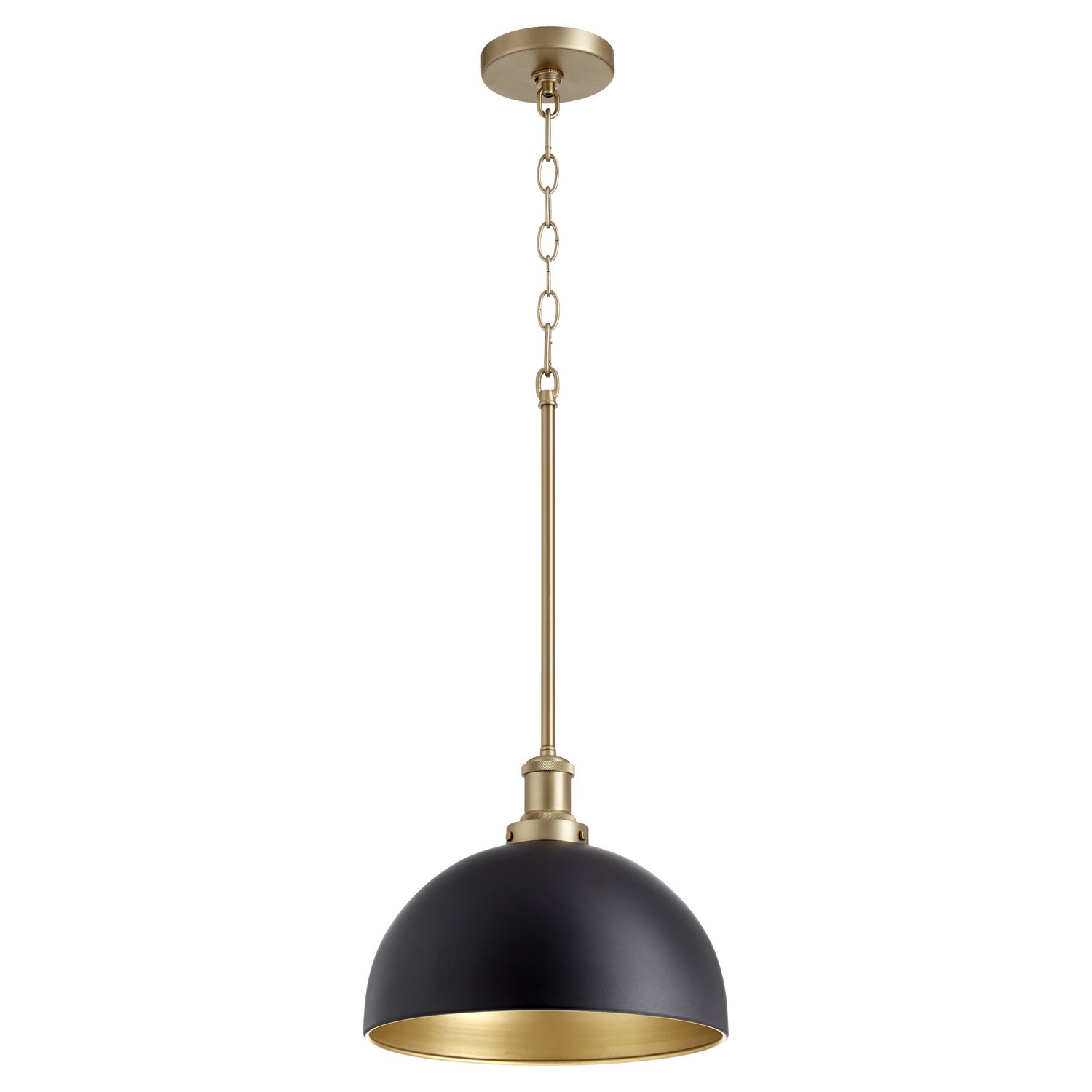 Quorum - 876-6980 - One Light Pendant - 876 Dome Pendants - Textured Black|Aged Brass