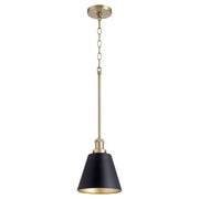 Quorum - 877-6980 - One Light Pendant - 877 Cone Pendants - Textured Black|Aged Brass
