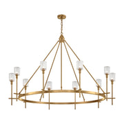 Alora - CH314310VBRC - Ten Light Chandelier - Salita - Ribbed Crystal/Vintage Brass