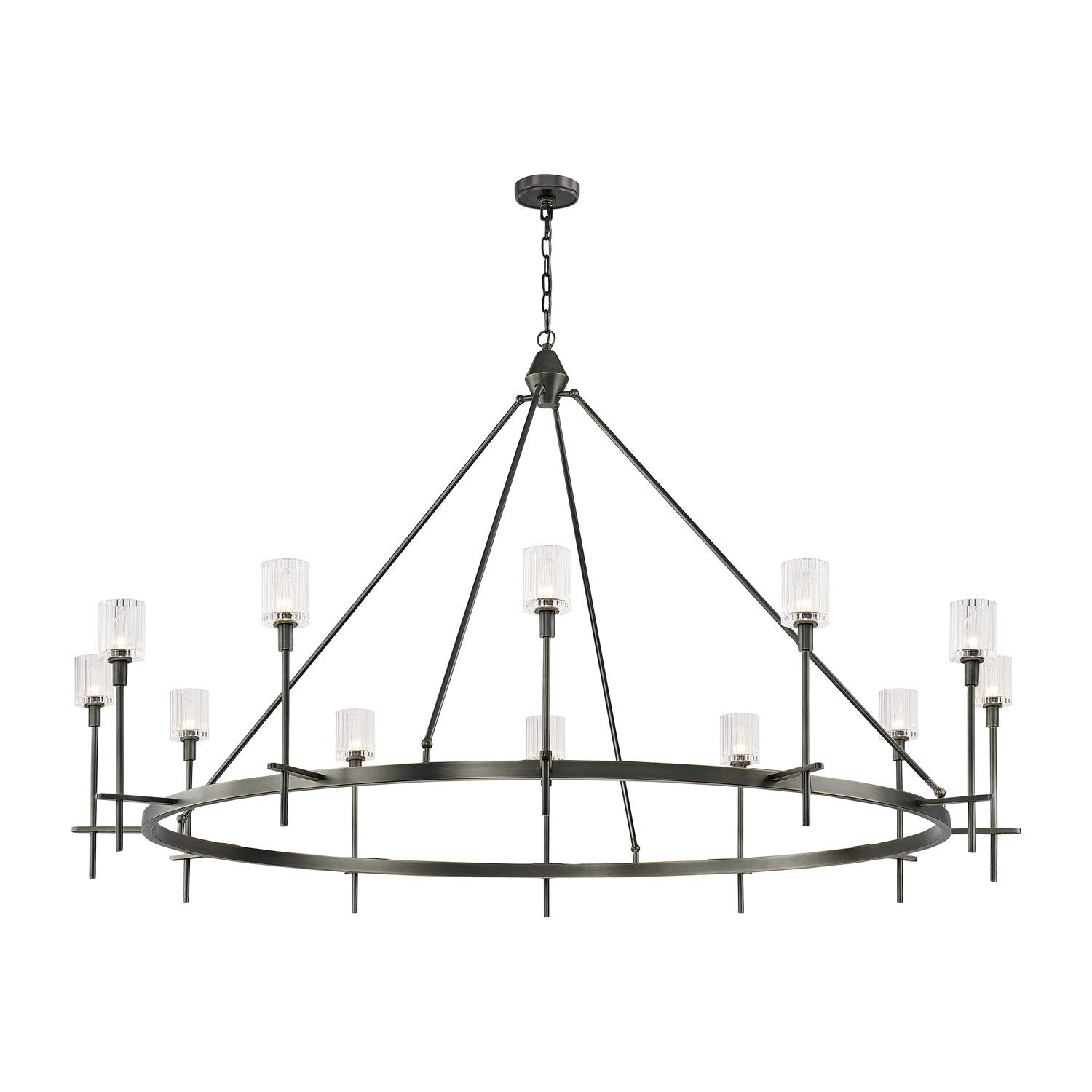 Alora - CH314312UBRC - 12 Light Chandelier - Salita - Ribbed Crystal/Urban Bronze