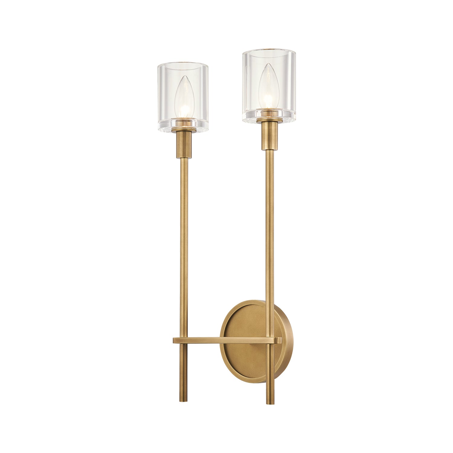 Alora - WV314302VBCC - Two Light Bathroom Fixture - Salita - Clear Crystal/Vintage Brass