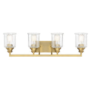 Savoy House - 8-1972-4-322 - Four Light Bath Bar - Hampton - Warm Brass
