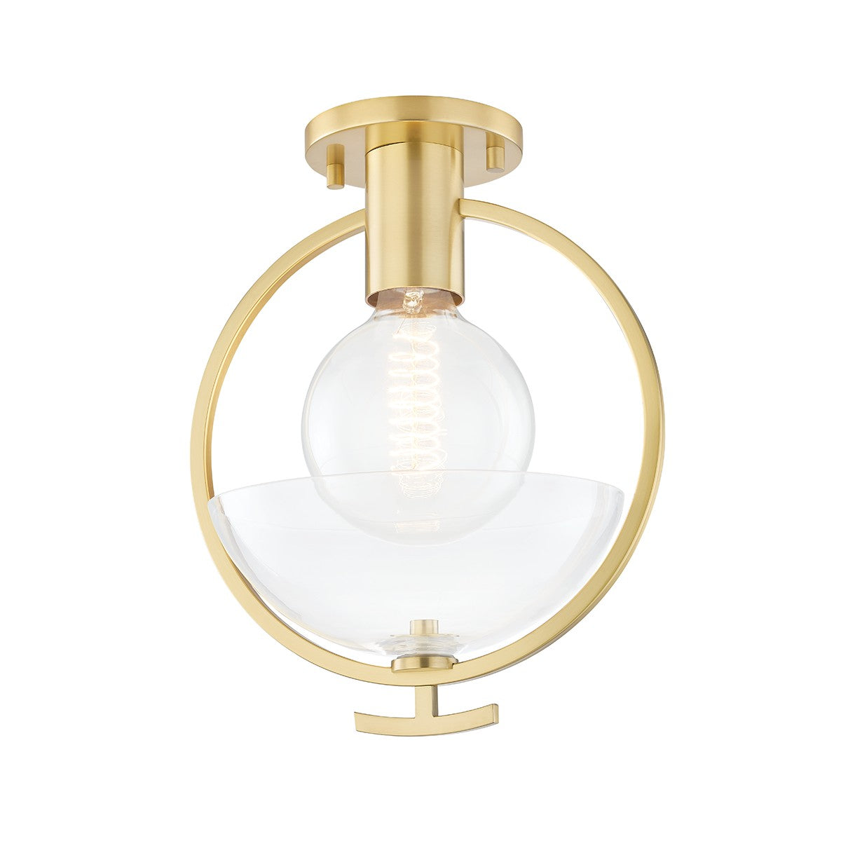 Mitzi - H387601-AGB - One Light Semi Flush Mount - Ringo - Aged Brass