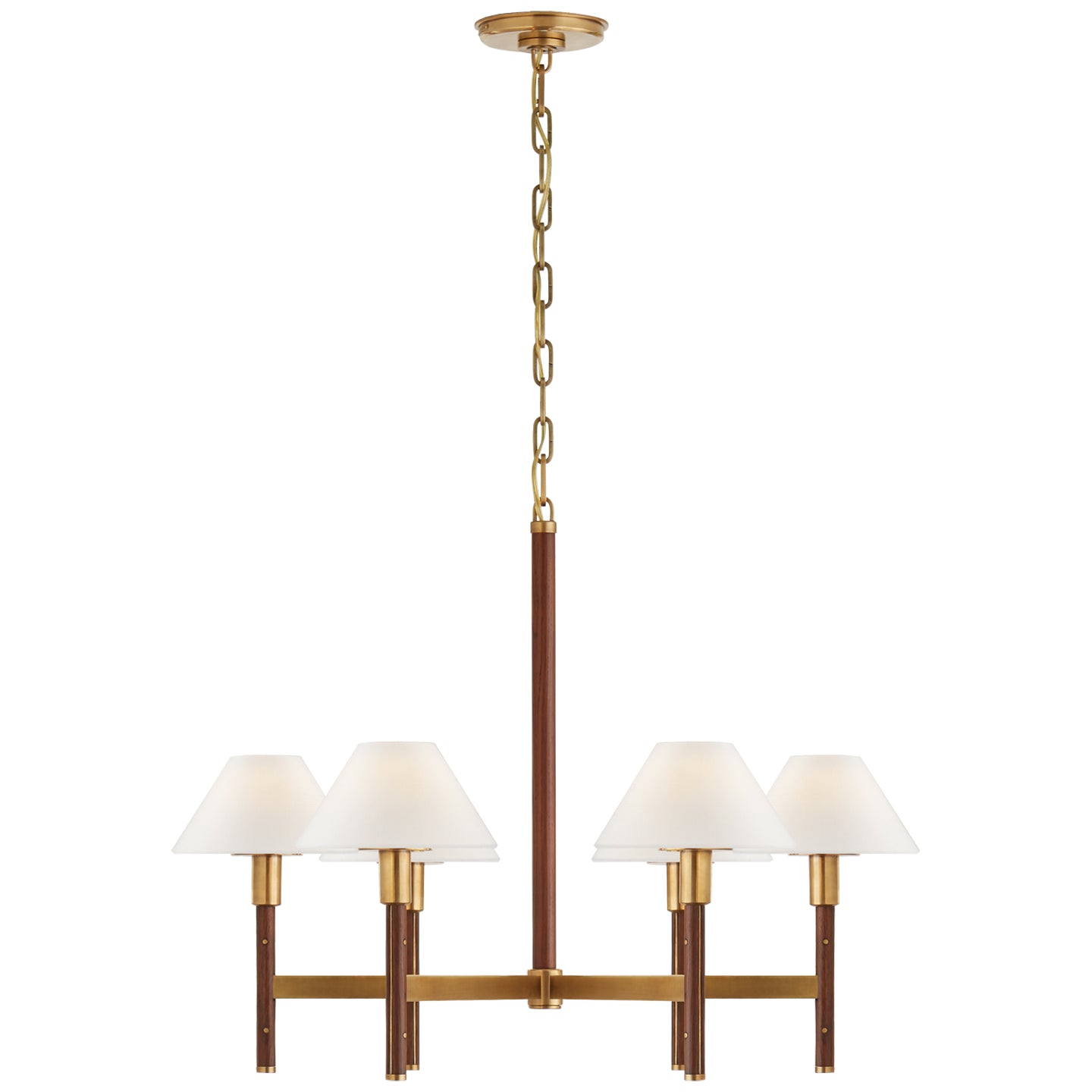 Ralph Lauren - RL 5571NB/NRO-L - Six Light Chandelier - Radford - Natural Brass and Natural Rift Oak