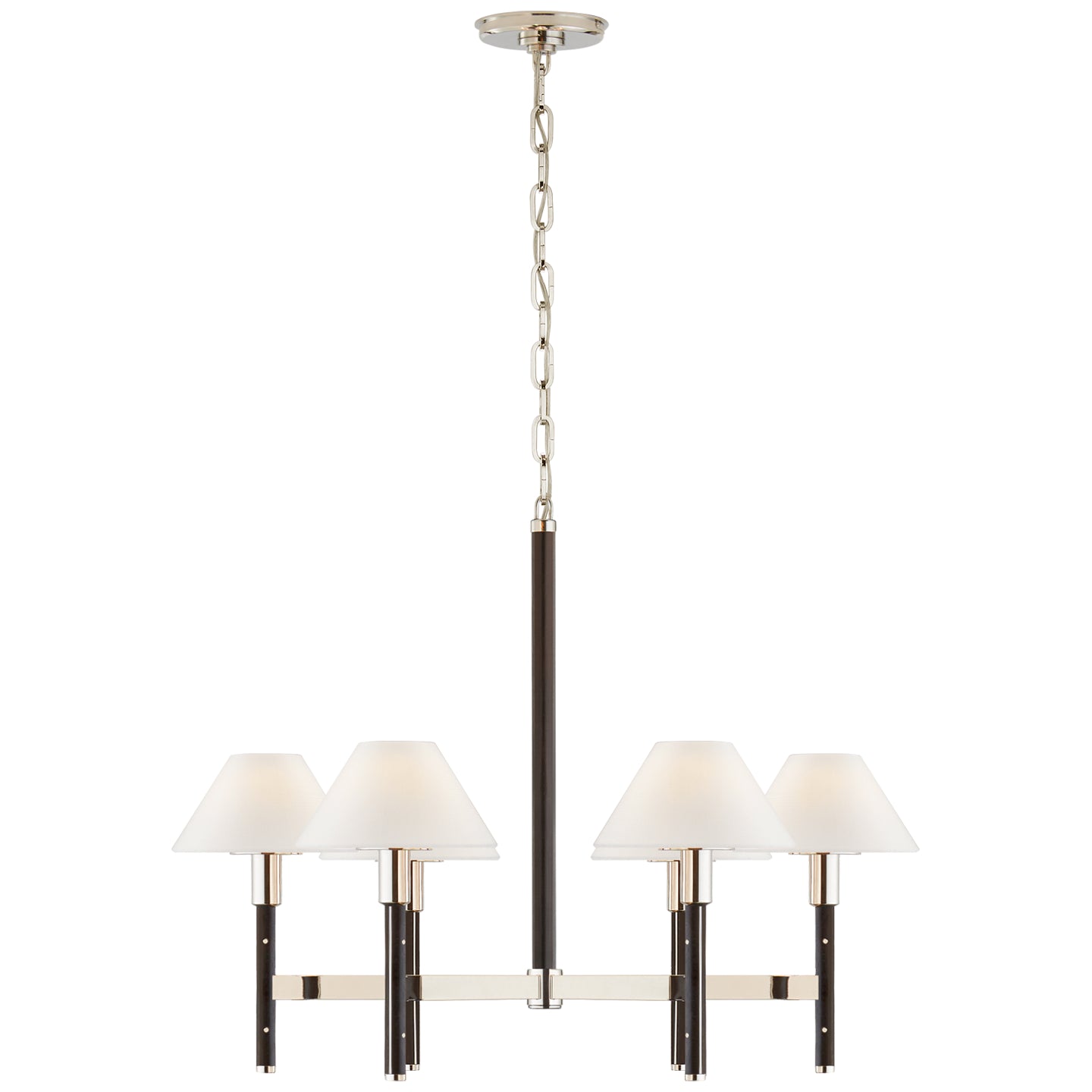 Ralph Lauren - RL 5571PN/BKE-L - Six Light Chandelier - Radford - Polished Nickel and Black Ebony