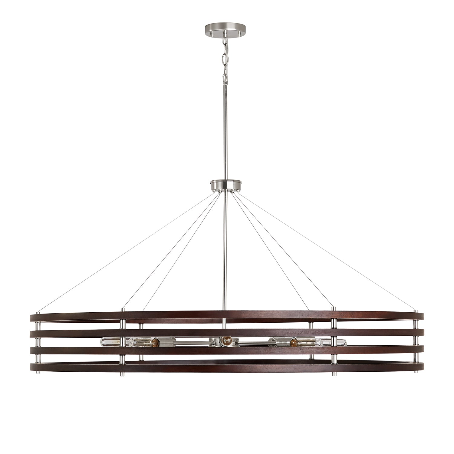 Capital Lighting - 439981DN - Eight Light Chandelier - Dalton - Dark Wood and Polished Nickel