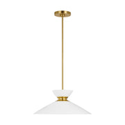 Visual Comfort Studio - EP1231MWTBBS - One Light Pendant - Heath - Matte White and Burnished Brass