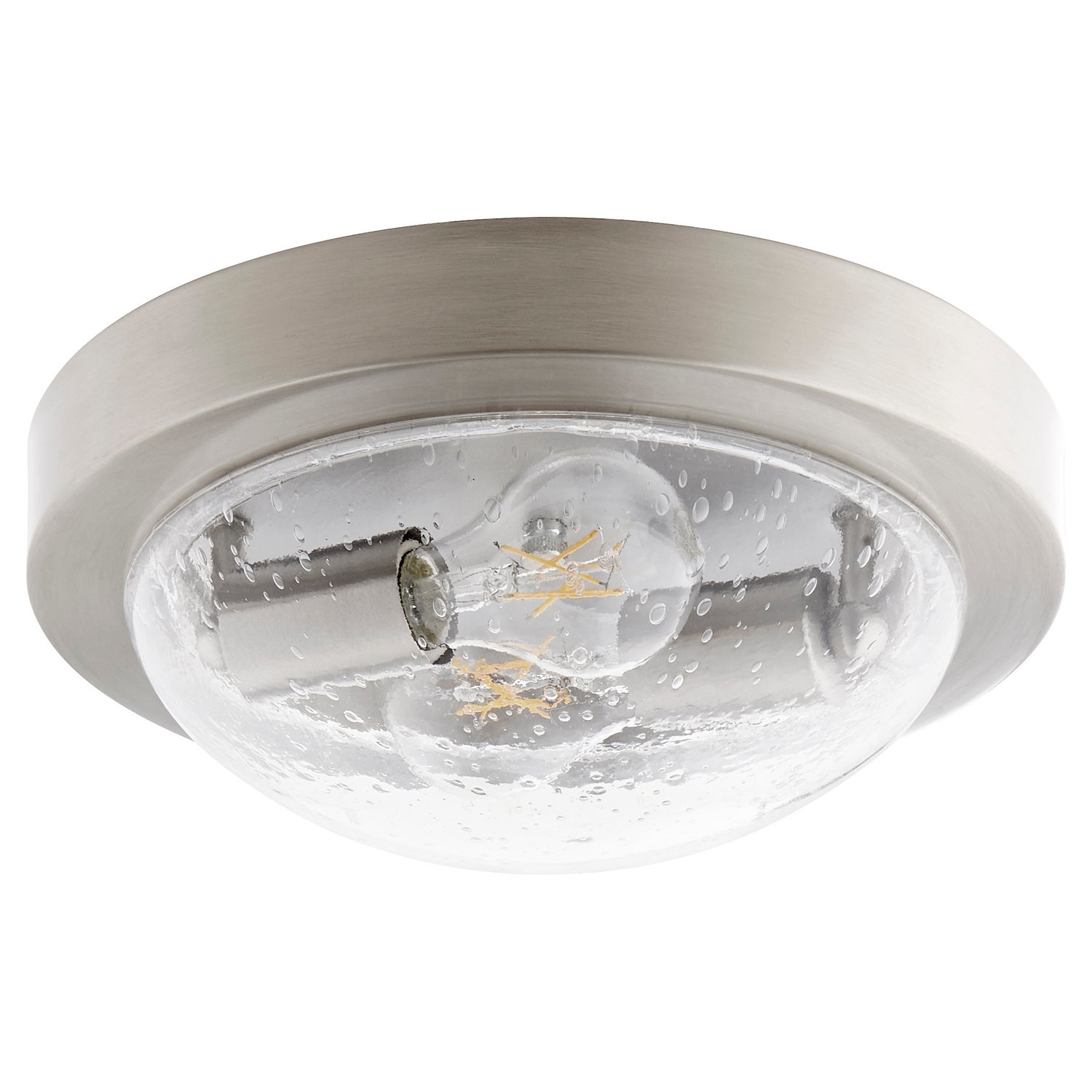 Quorum - 3502-11-65 - Two Light Ceiling Mount - 3502 Contempo Ceiling Mounts - Satin Nickel|Clear Seeded