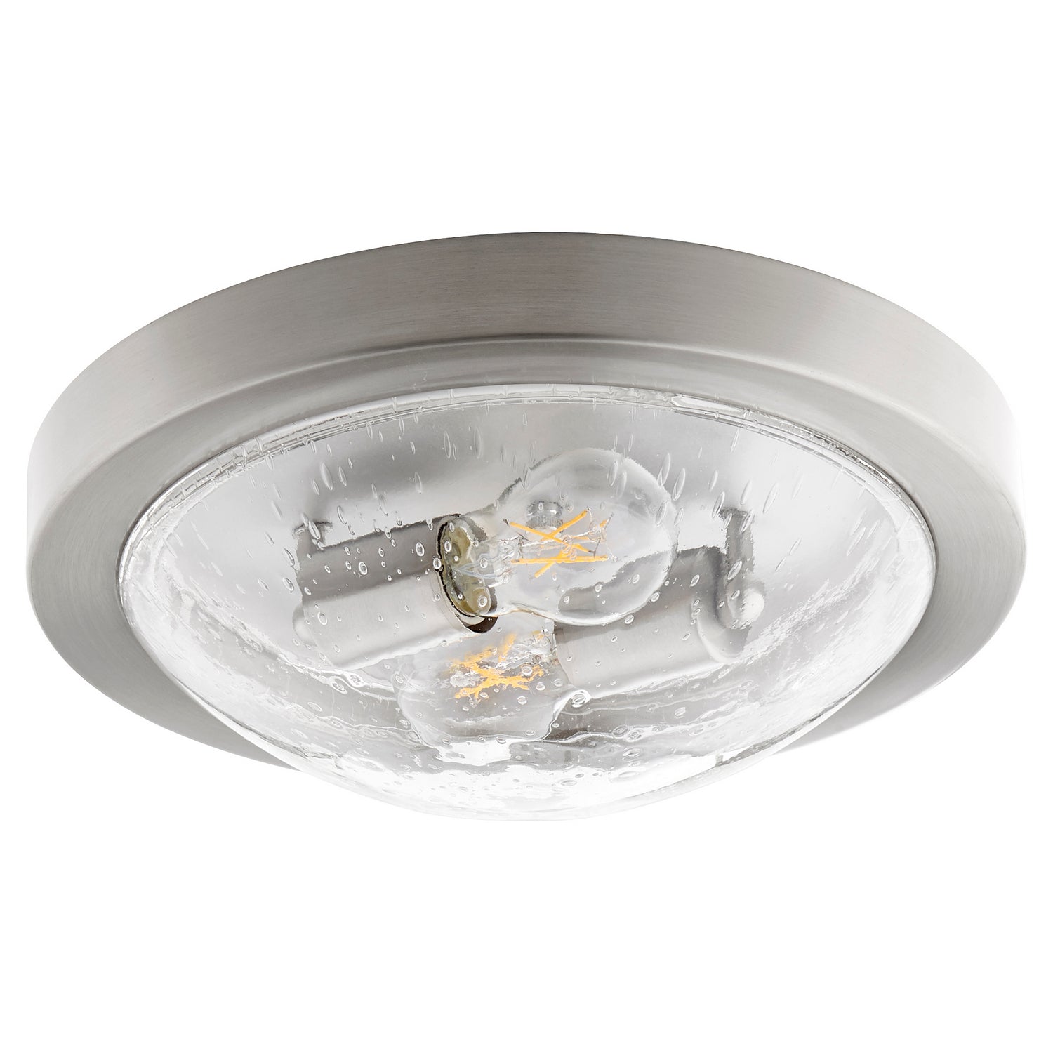 Quorum - 3502-13-65 - Two Light Ceiling Mount - 3502 Contempo Ceiling Mounts - Satin Nickel|Clear Seeded