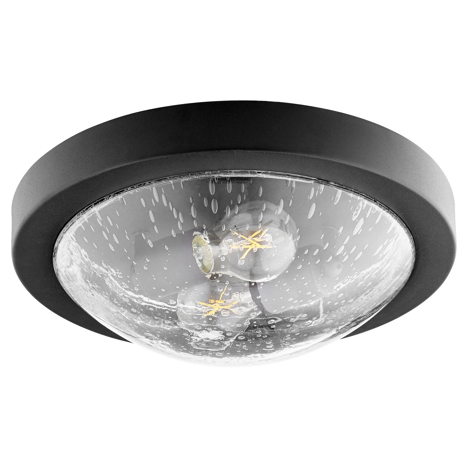 Quorum - 3502-13-69 - Two Light Ceiling Mount - 3502 Contempo Ceiling Mounts - Textured Black|Clear Seeded