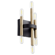 Quorum - 50-6-6980 - Six Light Wall Mount - Luxe - Textured Black|Aged Brass