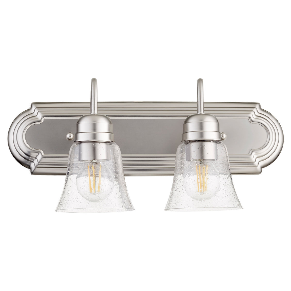 Quorum - 5094-2-265 - Two Light Vanity - Campbell - Satin Nickel|Clear Seeded