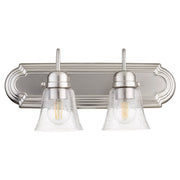 Quorum - 5094-2-265 - Two Light Vanity - Campbell - Satin Nickel|Clear Seeded